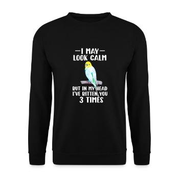 Perruche oiseau animal de compagnie perruche cadeau - Sweat-shirt Unisexe - noir - Devant - Alina (178cm) & Michal (187cm)