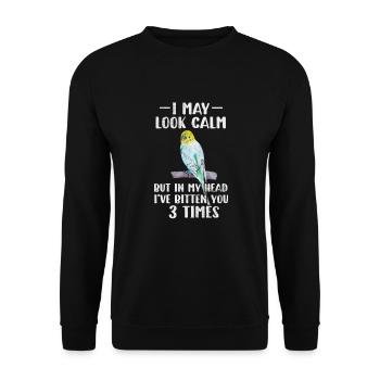 Perruche ondulée - Sweat-shirt Unisexe - noir - Devant - Alina (178cm) & Michal (187cm)