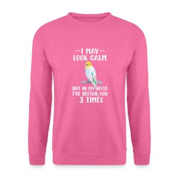 Perruche ondulée - Sweat-shirt Unisexe - rose - Devant