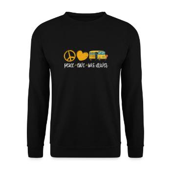 Busfahrer - Unisex Pullover - Schwarz - Vorne - Alina (178cm) & Michal (187cm)