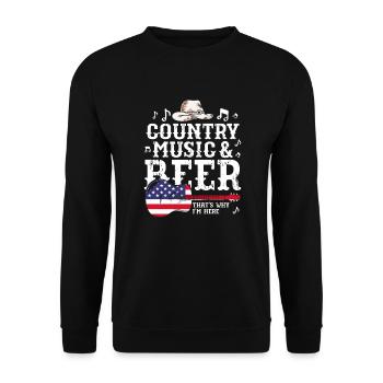 Country Music Countrymusic Geschenk - Unisex Pullover - Schwarz - Vorne - Alina (178cm) & Michal (187cm)