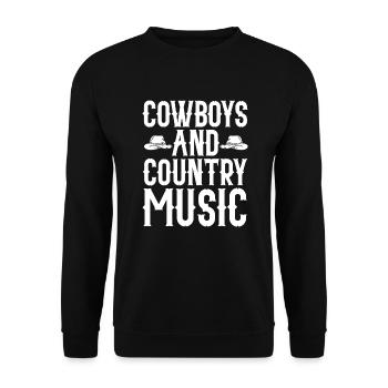 Country Music Countrymusic Geschenk - Unisex Pullover - Schwarz - Vorne - Alina (178cm) & Michal (187cm)