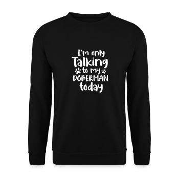 Doberman chien chiens cadeau pour animaux de compagnie - Sweat-shirt Unisexe - noir - Devant - Alina (178cm) & Michal (187cm)