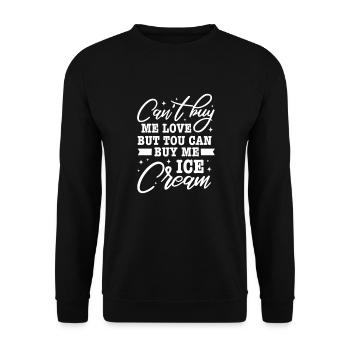 Crème glacée Crème glacée Crème glacée Cadeau d’été - Sweat-shirt Unisexe - noir - Devant - Alina (178cm) & Michal (187cm)