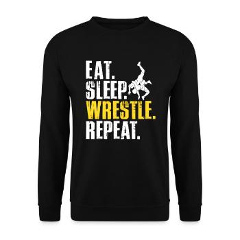 Wrestling Wrestler Fight Wrestling Ringer Gift - Unisex Sweatshirt - black - Front - Alina (178cm) & Michal (187cm)