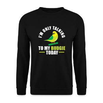 Perruche oiseau animal de compagnie perruche cadeau - Sweat-shirt Unisexe - noir - Devant - Alina (178cm) & Michal (187cm)