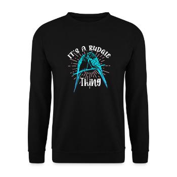 Perruche oiseau animal de compagnie perruche cadeau - Sweat-shirt Unisexe - noir - Devant - Alina (178cm) & Michal (187cm)