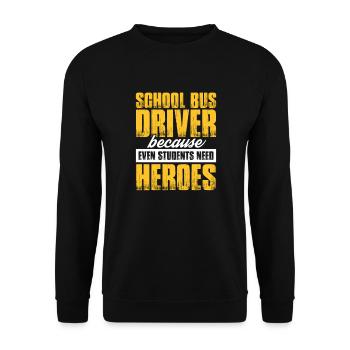Bus Driver Bus Driver Bus Schuhlbus Gift - Unisex Sweatshirt - black - Front - Alina (178cm) & Michal (187cm)