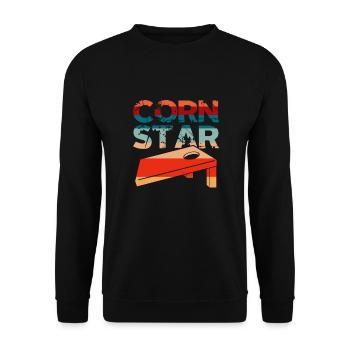 Cornhole Beanbag Sackloch Geschenk - Unisex Pullover - Schwarz - Vorne - Alina (178cm) & Michal (187cm)