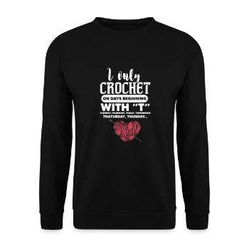 Crochet tricot couture couturière cadeau - Sweat-shirt Unisexe - noir - Devant - Alina (178cm) & Michal (187cm)