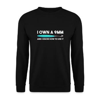 Crochet Knitting Sewing Seamstress Gift - Unisex Sweatshirt - black - Front - Alina (178cm) & Michal (187cm)