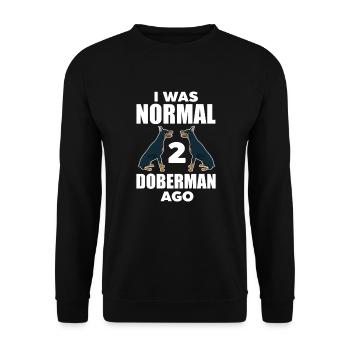 Doberman chien chiens cadeau pour animaux de compagnie - Sweat-shirt Unisexe - noir - Devant - Alina (178cm) & Michal (187cm)