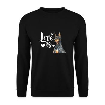 Doberman chien chiens cadeau pour animaux de compagnie - Sweat-shirt Unisexe - noir - Devant - Alina (178cm) & Michal (187cm)