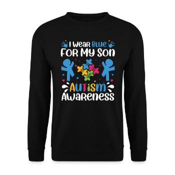 Autismus Awareness Day Autist Geschenk - Unisex Pullover - Schwarz - Vorne - Alina (178cm) & Michal (187cm)
