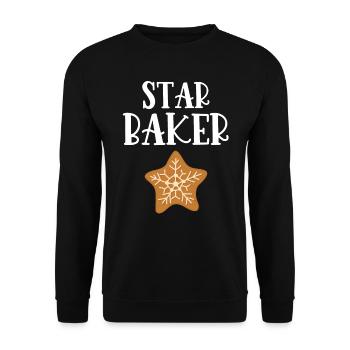 Bäcker Bäckerein Backwaren Backen Geschenk - Unisex Pullover - Schwarz - Vorne - Alina (178cm) & Michal (187cm)