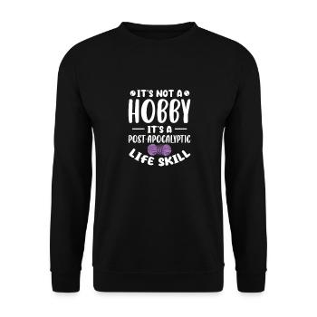 Crochet Knitting Sewing Seamstress Gift - Unisex Sweatshirt - black - Front - Alina (178cm) & Michal (187cm)