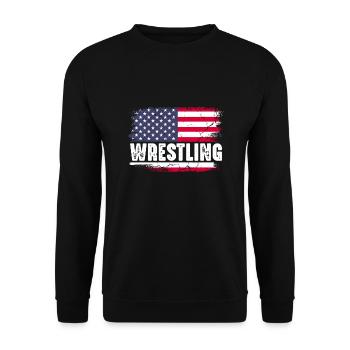 Wrestling Wrestler Fight Wrestling Ringer Gift - Unisex Sweatshirt - black - Front - Alina (178cm) & Michal (187cm)