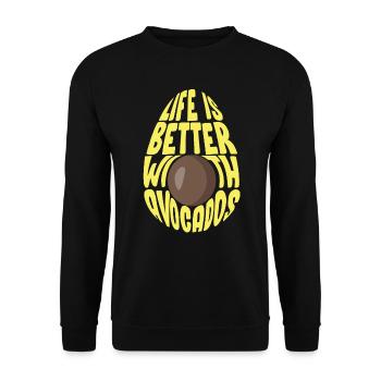 Avocado Guacamole Vegan Gift - Unisex Sweatshirt - black - Front - Alina (178cm) & Michal (187cm)