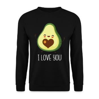 Avocado Guacamole Vegan Geschenk - Unisex Pullover - Schwarz - Vorne - Alina (178cm) & Michal (187cm)
