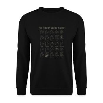 Wellensittich Vogel Haustier Sittich Geschenk - Unisex Pullover - Schwarz - Vorne - Alina (178cm) & Michal (187cm)