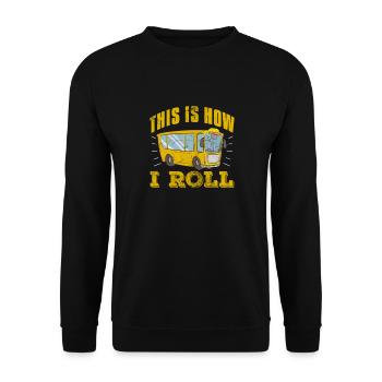 Busfahrer - Unisex Pullover - Schwarz - Vorne - Alina (178cm) & Michal (187cm)