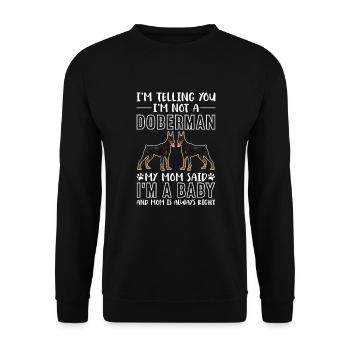 Doberman chien chiens cadeau pour animaux de compagnie - Sweat-shirt Unisexe - noir - Devant - Alina (178cm) & Michal (187cm)