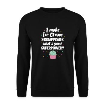 Eiscreme Eis Eiskrem Ice Cream Sommer Geschenk - Unisex Pullover - Schwarz - Vorne - Alina (178cm) & Michal (187cm)