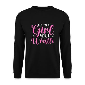 Wrestling Wrestler Fight Wrestling Ringer Gift - Unisex Sweatshirt - black - Front - Alina (178cm) & Michal (187cm)