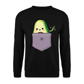 Avocado Guacamole Vegan Geschenk - Unisex Pullover - Schwarz - Vorne - Alina (178cm) & Michal (187cm)