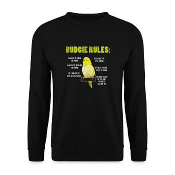 Perruche ondulée - Sweat-shirt Unisexe - noir - Devant - Alina (178cm) & Michal (187cm)