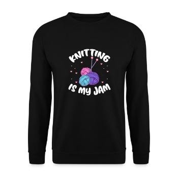 Crochet Knitting Sewing Seamstress Gift - Unisex Sweatshirt - black - Front - Alina (178cm) & Michal (187cm)