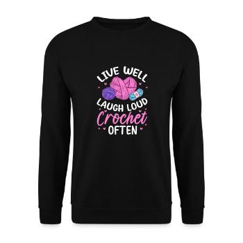Crochet tricot couture couturière cadeau - Sweat-shirt Unisexe - noir - Devant - Alina (178cm) & Michal (187cm)