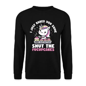 Cupcake Muffin Baking Gift - Unisex Sweatshirt - black - Front - Alina (178cm) & Michal (187cm)