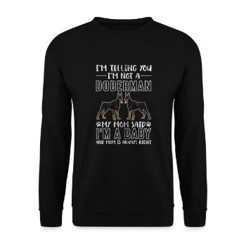 Doberman - Sweat-shirt Unisexe - noir - Devant - Alina (178cm) & Michal (187cm)
