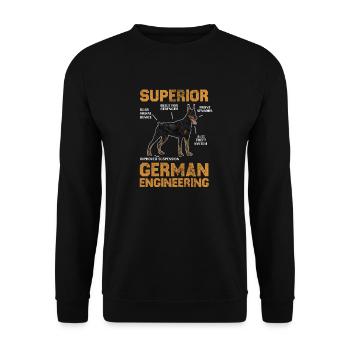 Doberman - Sweat-shirt Unisexe - noir - Devant - Alina (178cm) & Michal (187cm)