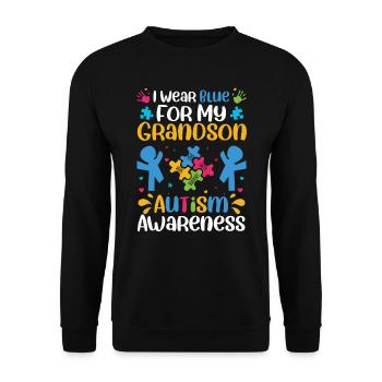 Autismus Awareness Day Autist Geschenk - Unisex Pullover - Schwarz - Vorne - Alina (178cm) & Michal (187cm)