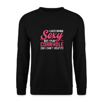 Cornhole - Unisex Sweatshirt - black - Front - Alina (178cm) & Michal (187cm)