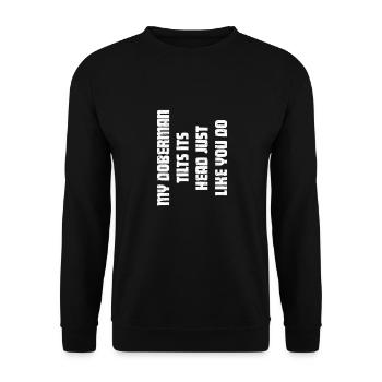 Doberman chien chiens cadeau pour animaux de compagnie - Sweat-shirt Unisexe - noir - Devant - Alina (178cm) & Michal (187cm)