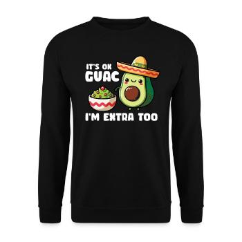 Avocado Guacamole Vegan Gift - Unisex Sweatshirt - black - Front - Alina (178cm) & Michal (187cm)