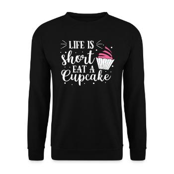 Cupcake - Unisex Sweatshirt - black - Front - Alina (178cm) & Michal (187cm)