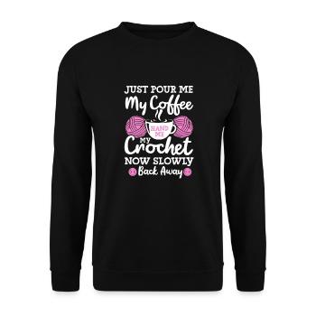 Crochet Knitting Sewing Seamstress Gift - Unisex Sweatshirt - black - Front - Alina (178cm) & Michal (187cm)