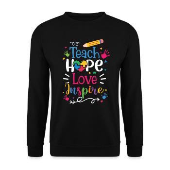 Autism Awareness Day Autistic Gift - Unisex Sweatshirt - black - Front - Alina (178cm) & Michal (187cm)