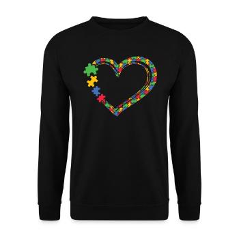 Autismus Awareness Day Autist Geschenk - Unisex Pullover - Schwarz - Vorne - Alina (178cm) & Michal (187cm)