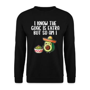 Avocado Guacamole Vegan Gift - Unisex Sweatshirt - black - Front - Alina (178cm) & Michal (187cm)
