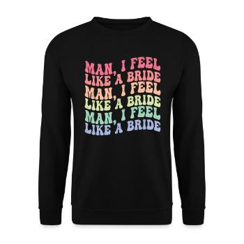 Junggeselle Jungesellenabschied - Unisex Pullover - Schwarz - Vorne - Alina (178cm) & Michal (187cm)