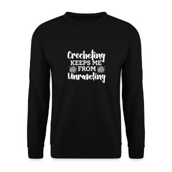 Crochet Knitting Sewing Seamstress Gift - Unisex Sweatshirt - black - Front - Alina (178cm) & Michal (187cm)