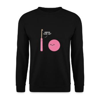 Crochet tricot couture couturière cadeau - Sweat-shirt Unisexe - noir - Devant - Alina (178cm) & Michal (187cm)