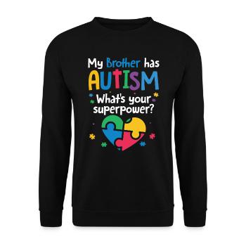Autismus Awareness Day Autist Geschenk - Unisex Pullover - Schwarz - Vorne - Alina (178cm) & Michal (187cm)