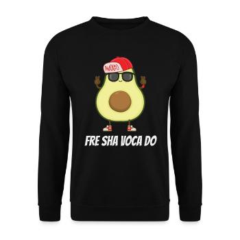 Avocado Guacamole Vegan Geschenk - Unisex Pullover - Schwarz - Vorne - Alina (178cm) & Michal (187cm)