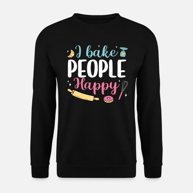 Bäcker Bäckerein Backwaren Backen Geschenk - Unisex Pullover - Schwarz